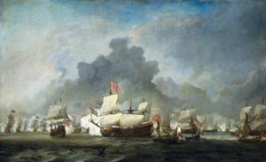 La scaramuccia di Michiel Adriaensz de Ruyter contro il duca di York da Willem van de Velde
